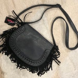 Black Fringe Purse